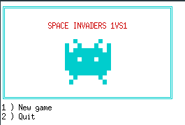 Menu Space Invader